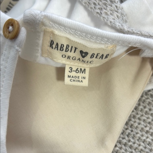 Rabbit 💜Bear Organic Cozy Gray Knit Overalls with Ribbed Texture - Picture 7 of 10